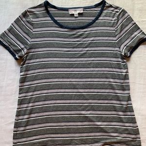 Pink Rose striped t-shirt